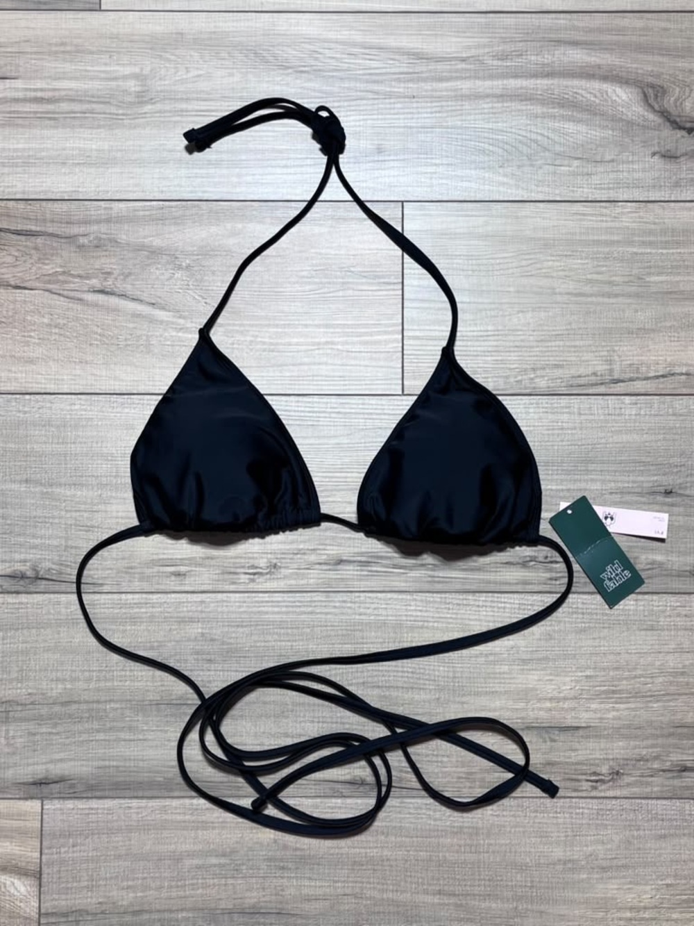 Wild Fable Womens Triangle Wrap Around Tie Bikini Top Size XL (16) Black